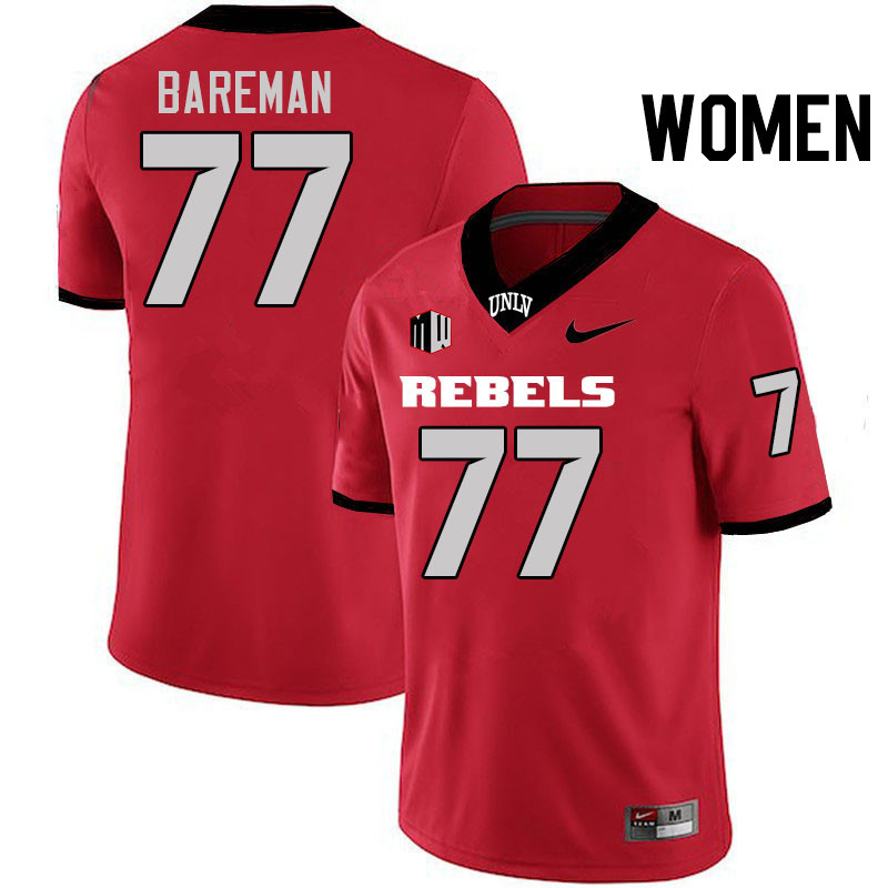 Women #77 Michael Bareman UNLV Rebels College Football Jerseys Stitched-Scarlet